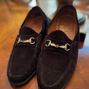 Allen Edmonds Brown Loafers with Gold Bit Detail